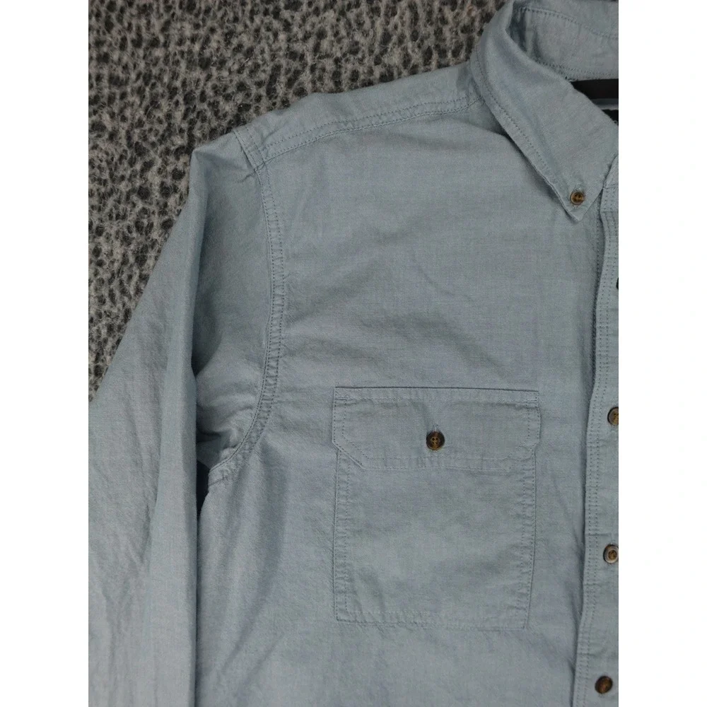 Carhartt Button Down Shirt Mens XL Tall Blue Relaxed Fit Cotton TW0202-M
